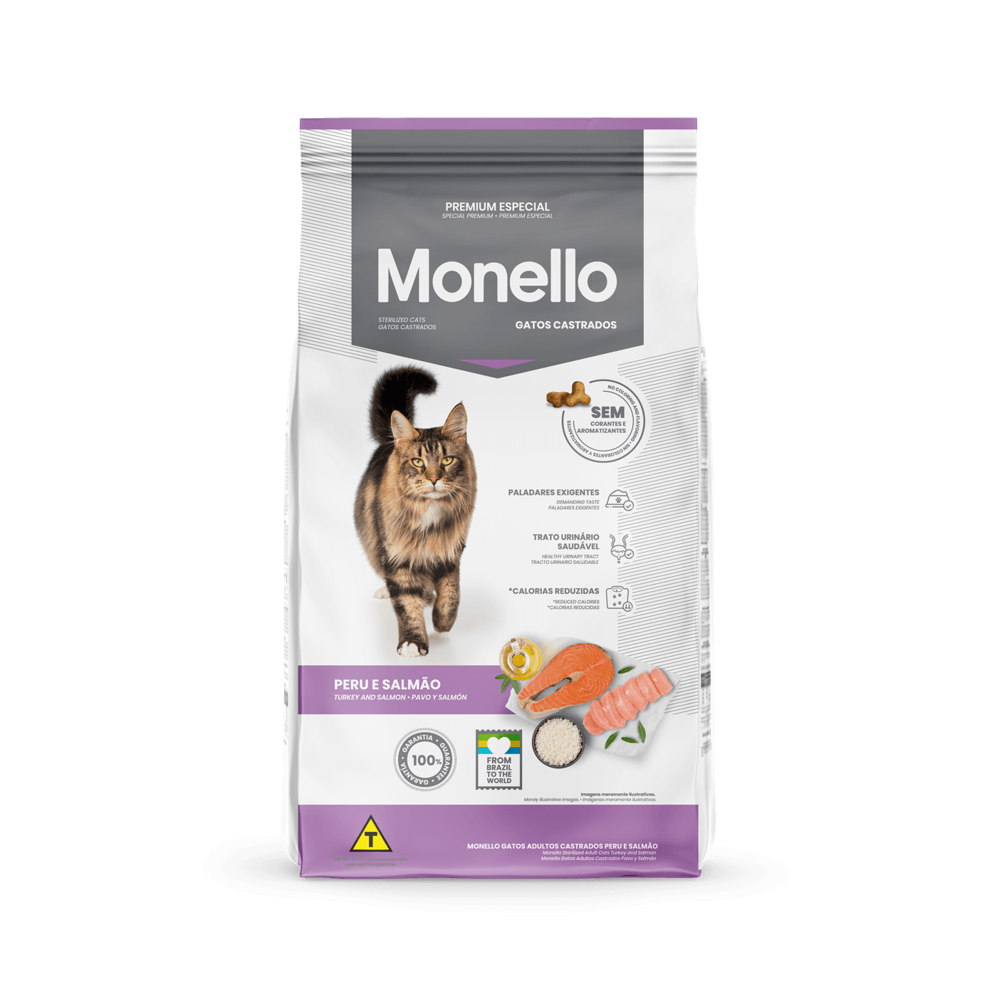 Monello Gatos Adultos Castrados Pavo y Salmón
