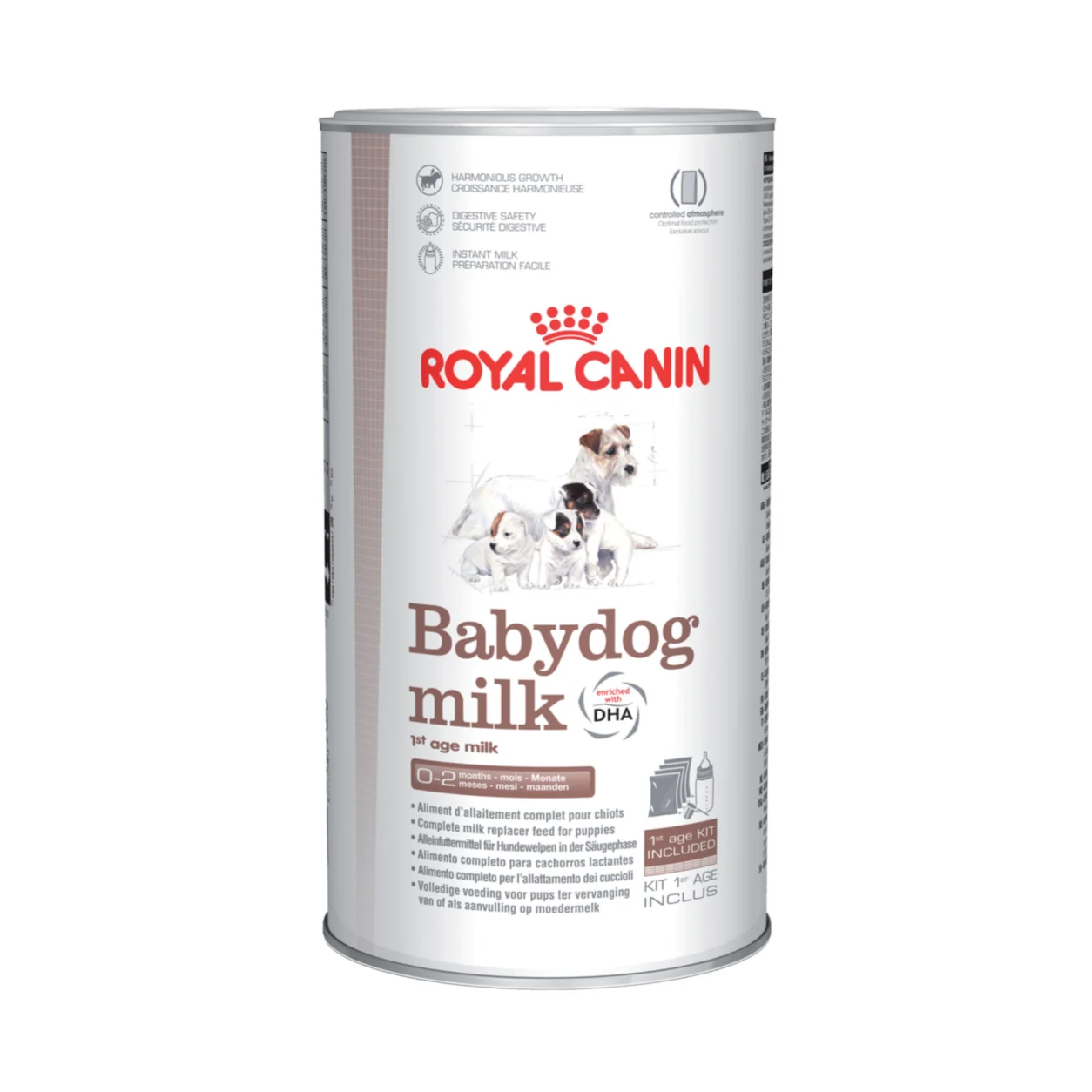 Royal Canin Baby Dog Milk — Royal Canin en Canijo Envase de Royal Canin Baby Dog Milk, leche maternizada en polvo para perros en etapa cachorro
