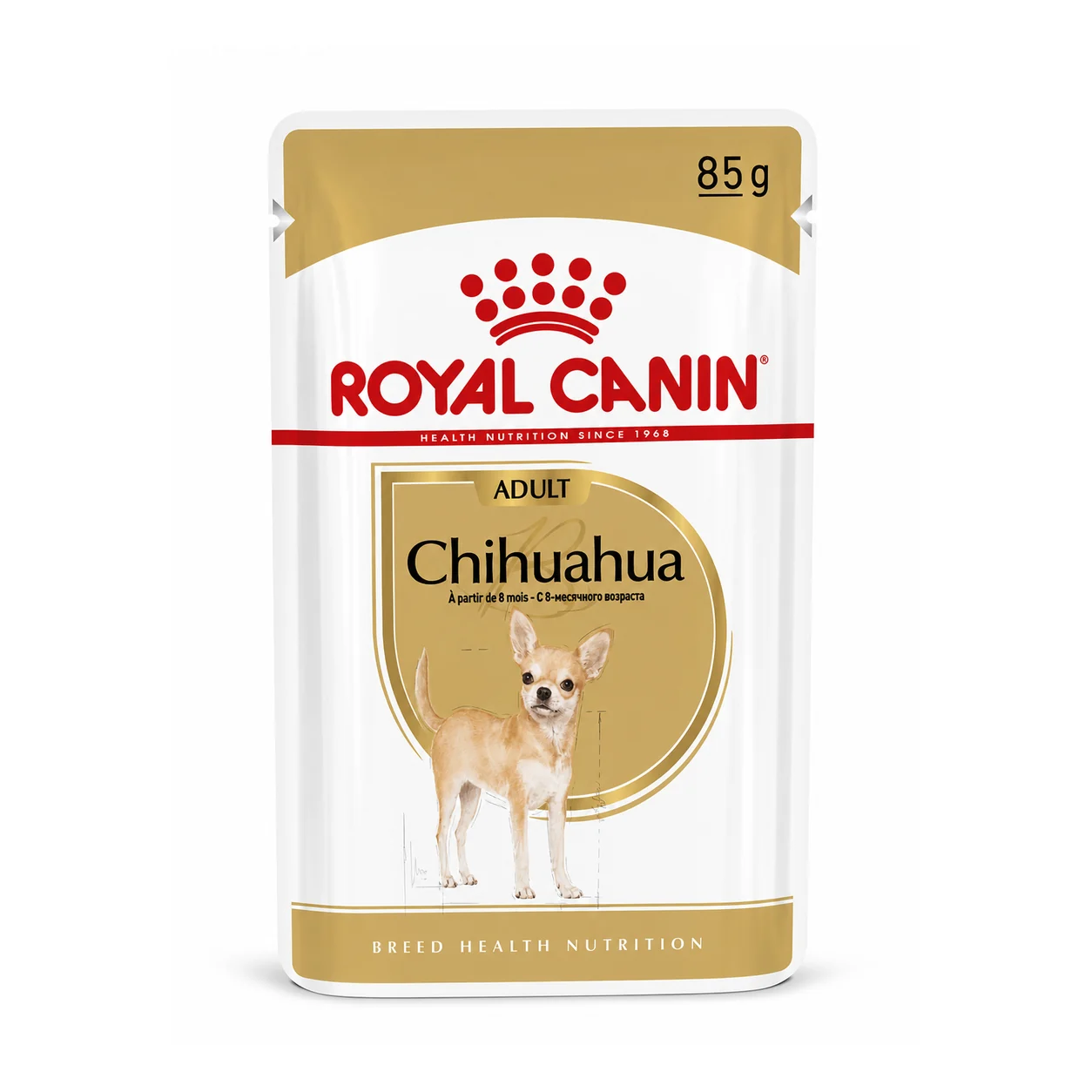 Royal Canin Chihuahua Adult pouch — Royal Canin en Canijo Sobre (pouch) de Royal Canin Chihuahua Adult, alimento húmedo para perros de razas pequeñas en etapa adulto