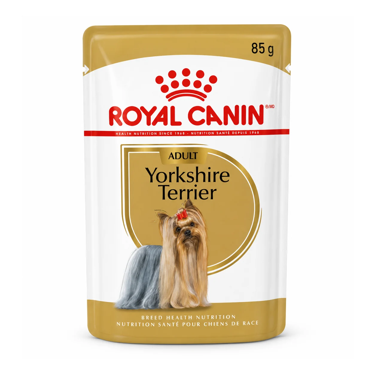 Royal Canin Yorkshire Terrier Adult pouch — Royal Canin en Canijo Sobre (pouch) de Royal Canin Yorkshire Terrier Adult, alimento húmedo para perros de razas pequeñas en etapa adulto